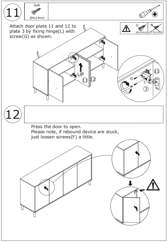 FUFU GAGA Sideboard 4-Door Buffet Cabinet - fig 9