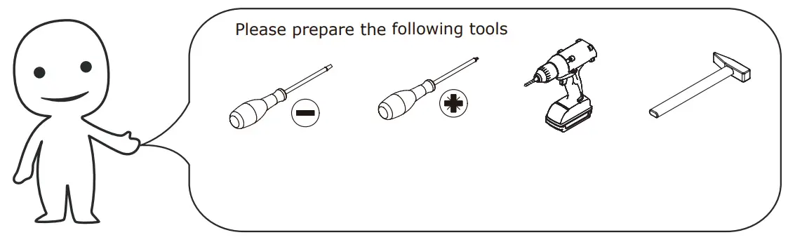 FUFU GAGA Sideboard 4-Door Buffet Cabinet - following tools
