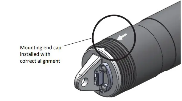 HOBO MX pH and Temperature Logger MX2501 User Manual - Mounting end cap installed with correct alignment