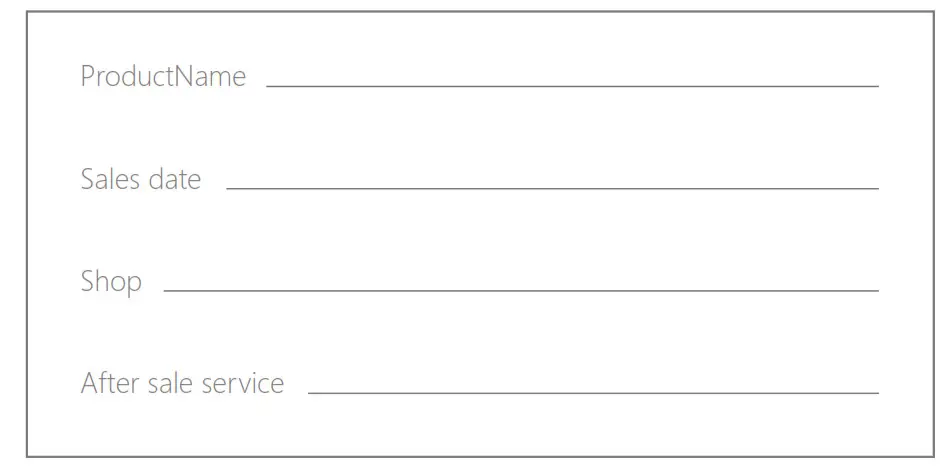 F9 T15 Earbuds - Warranty Card