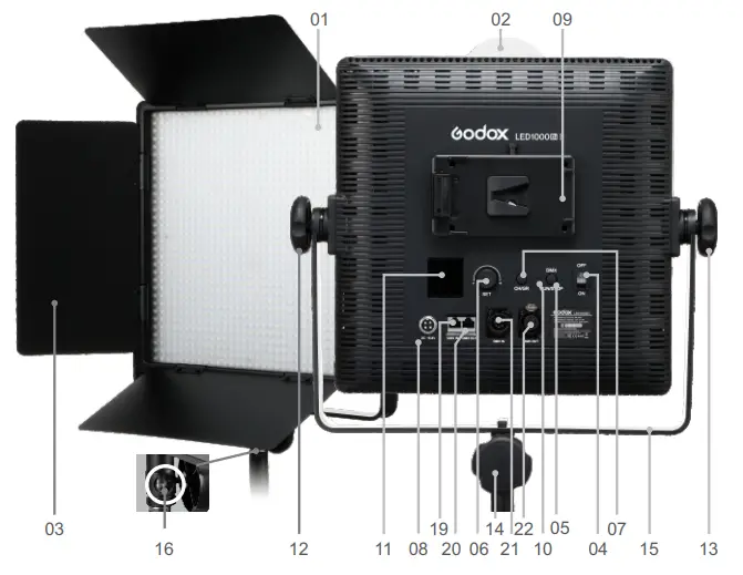 Godox LED1000II LED Video Light- Parts