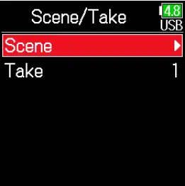 Selecting a scene name from the history list