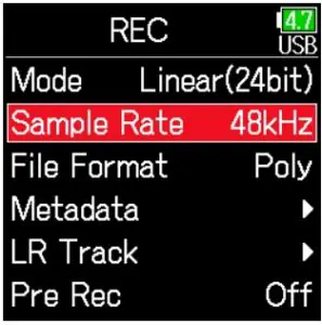 Setting for Recording Mode