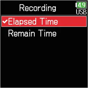 Setting for Recording Time Display