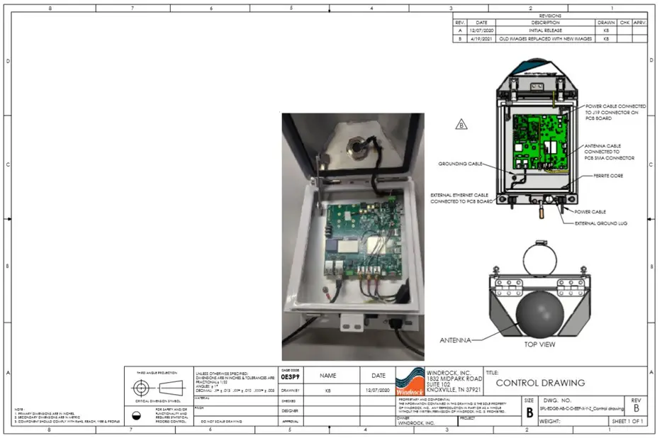 Windrock SPL-EDGE Spotlight Edge Gateway - Control Drawing
