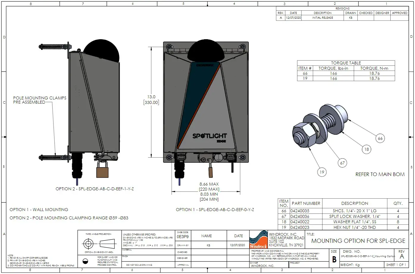 Windrock SPL-EDGE Spotlight Edge Gateway - Mounting Options
