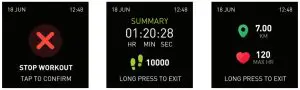 actxa Tempo4C Fitness Tracker - Ending Workout Mode