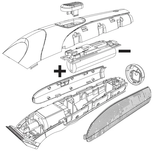 WAHL 9891 Color Pro Rechargeable Trimmer - BATTERY REMOVAL