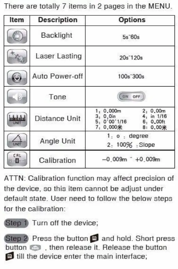 Digilog Electronics Hand held Laser Distance Meter - Items and Options 1