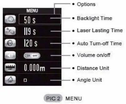 Digilog Electronics Hand held Laser Distance Meter - MENU