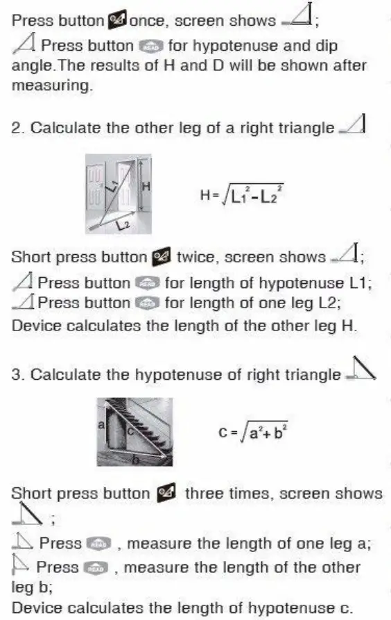 Digilog Electronics Hand held Laser Distance Meter - Pythagoras Measurement 2