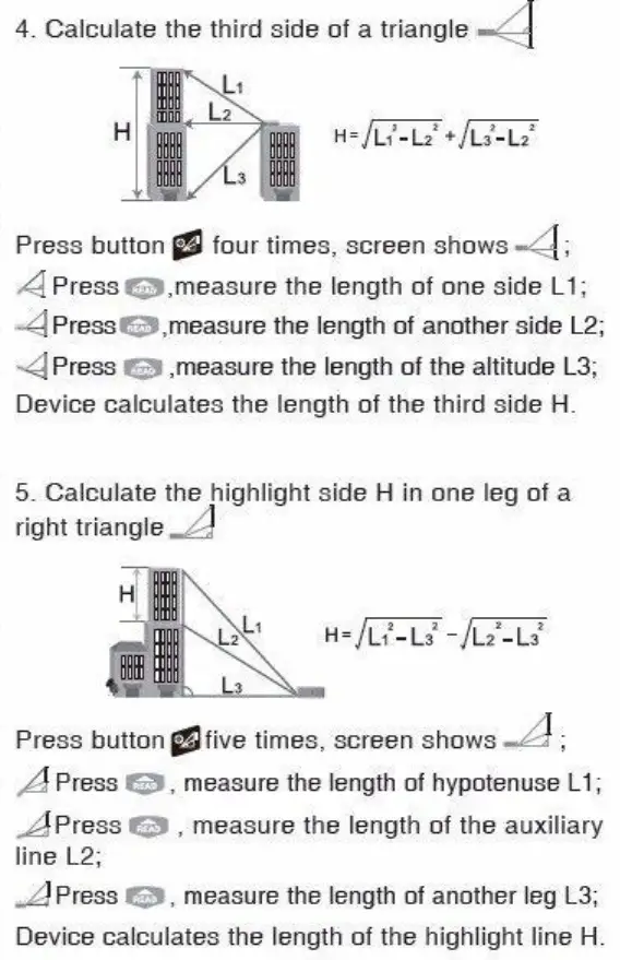 Digilog Electronics Hand held Laser Distance Meter - Pythagoras Measurement 3