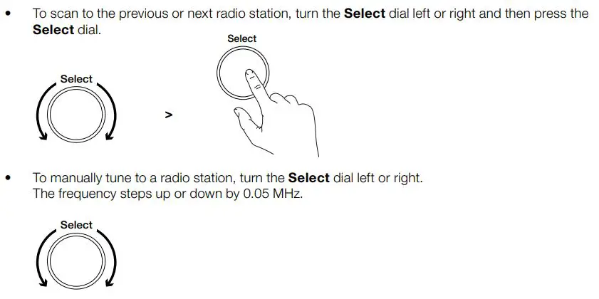 PURE Evoke H4 Portable FM Radio with Bluetooth User Manual - To change the FM radio station