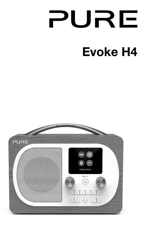 PURE Evoke H4 Portable FM Radio with Bluetooth User Manual