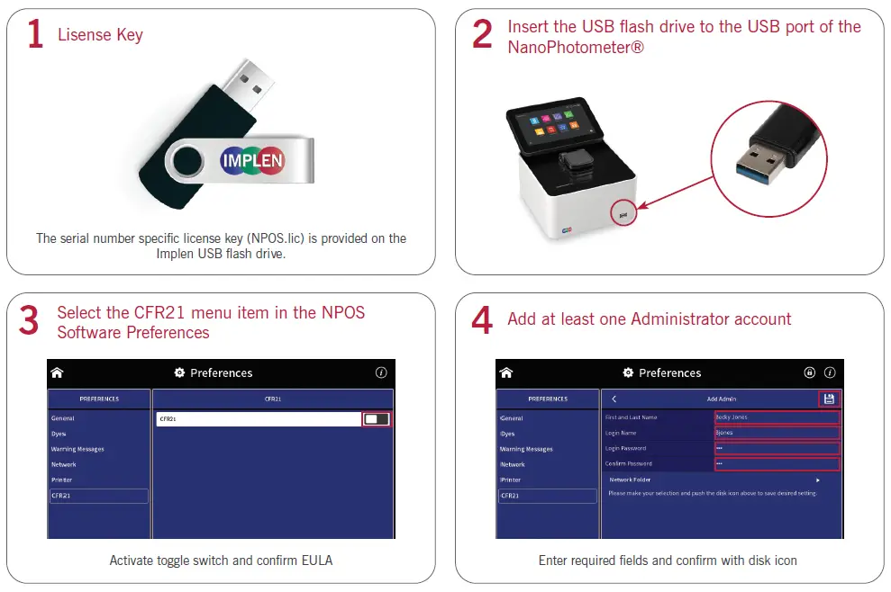 IMPLEN CFR21 First Steps NanoPhotometer Software 1
