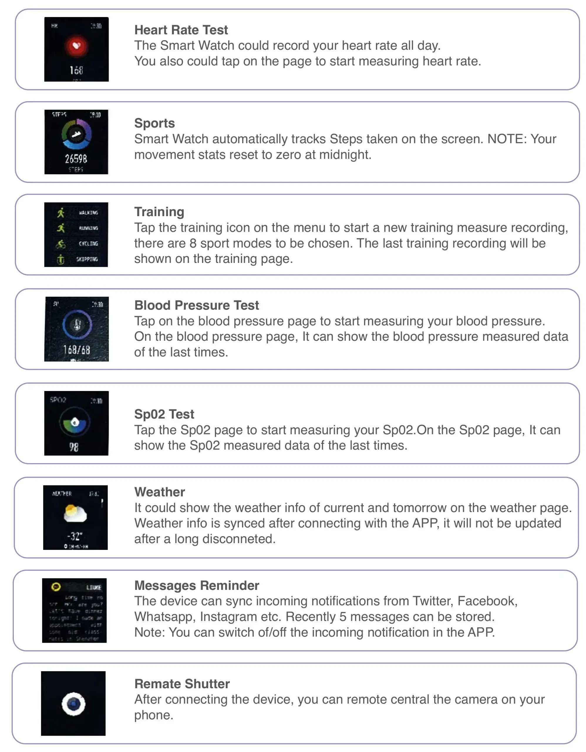 LISKA SV-28DF Smart Watches - Smart Watch Features