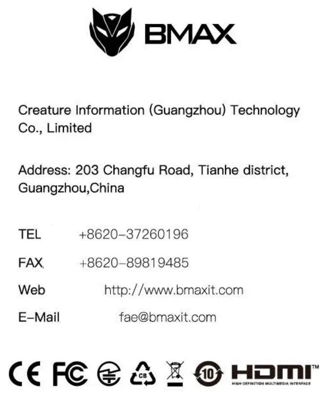 Creature Information NB01 Notebook Tablet PC Instruction Manual - Address