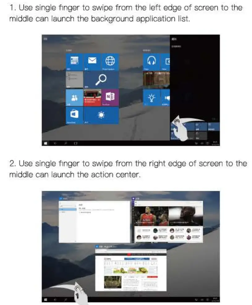 Creature Information NB01 Notebook Tablet PC Instruction Manual - Gesture control