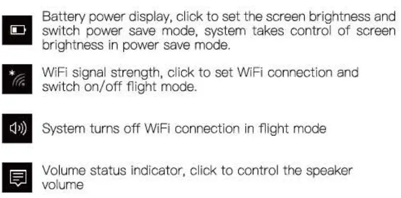 Creature Information NB01 Notebook Tablet PC Instruction Manual - Status Bar