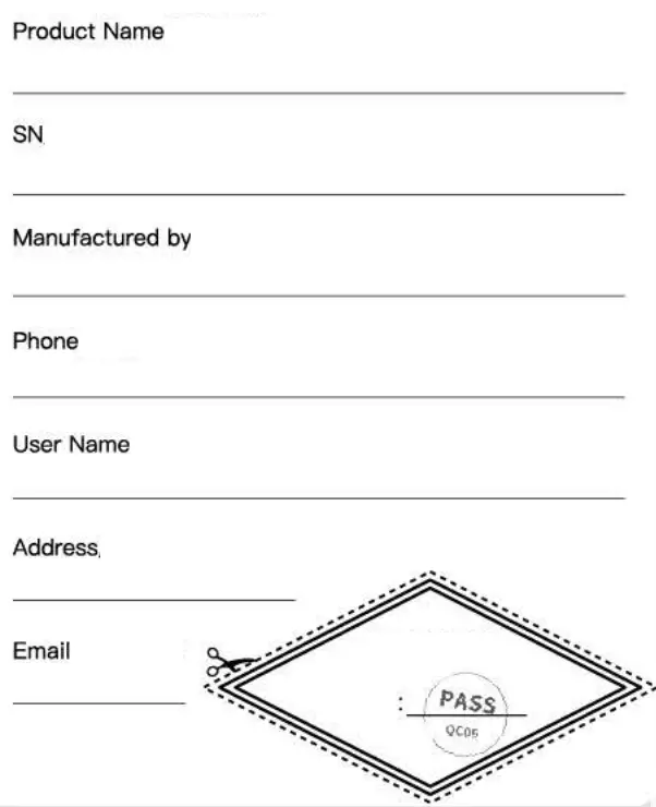 Creature Information NB01 Notebook Tablet PC Instruction Manual - Warranty Card