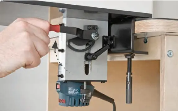 ujk 103570 Otoro Palm Router Table - Router Lift Mechanism