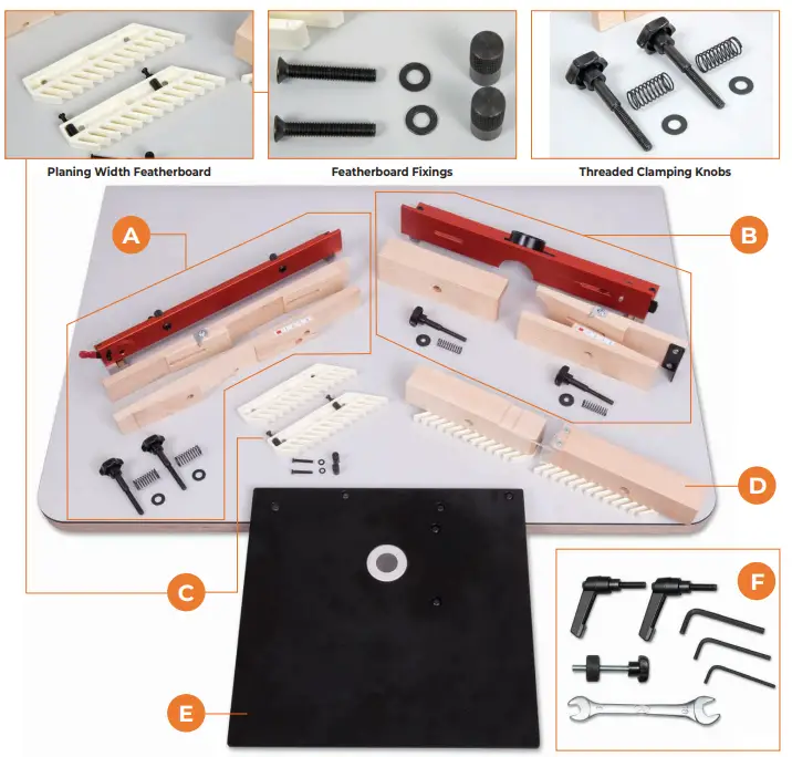 ujk 103570 Otoro Palm Router Table - Threaded Clamping Knobs