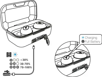 BOULT AUDIO IPX7 Probass Powerbuds - Charging Case Battery Charging