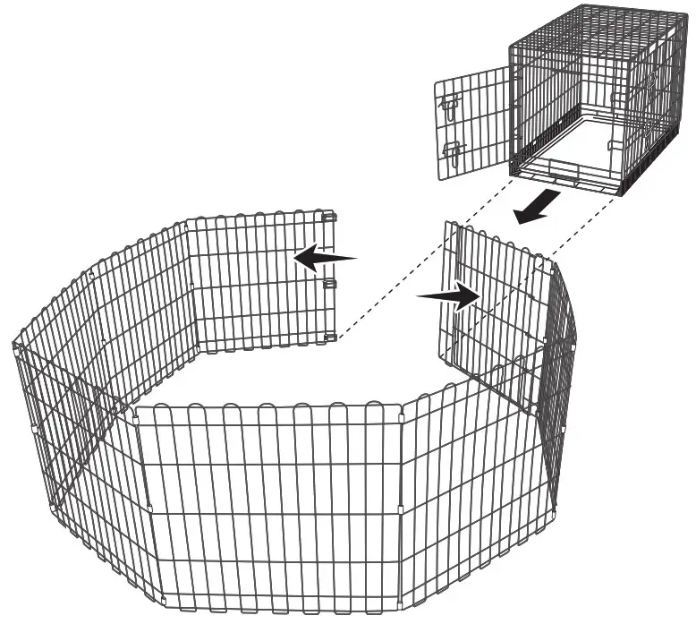 Amazon Basics BO758FX7MT Foldable Metal Pet Exercise and Playpen - Assembly 6