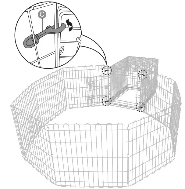 Amazon Basics BO758FX7MT Foldable Metal Pet Exercise and Playpen - Assembly 7