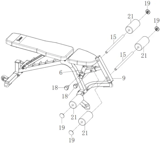 SUNNY HEALTH FITNESS SF-BH6920 Fully Adjustable Utility Weight Bench - Fig 20