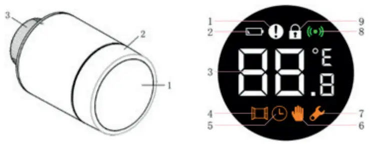 TESLA TSL TRV GS361A Smart Thermostatic Valve Style - Fig