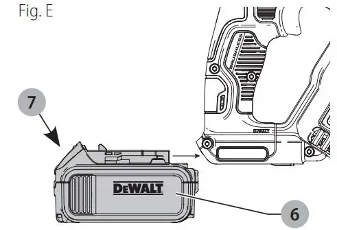 DEWALT DCS367 20V Max Cordless Compact Reciprocating Saw Instruction Manual - Fig E