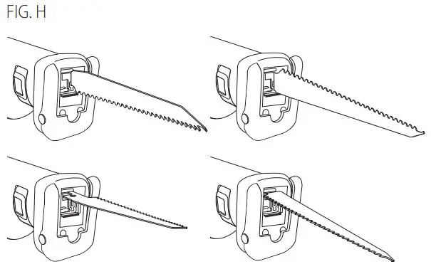 DEWALT DCS367 20V Max Cordless Compact Reciprocating Saw Instruction Manual - Fig H