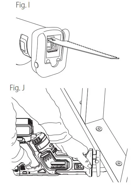 DEWALT DCS367 20V Max Cordless Compact Reciprocating Saw Instruction Manual - Fig I,J