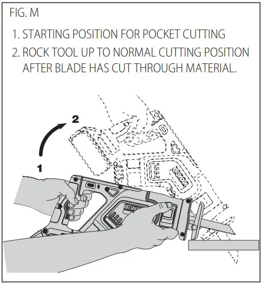 DEWALT DCS367 20V Max Cordless Compact Reciprocating Saw Instruction Manual - Fig M