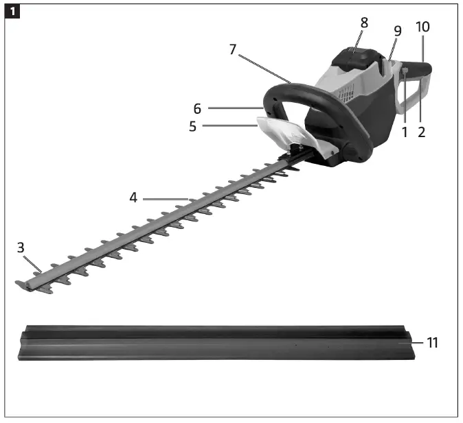 MEEC TOOLS 011225 Cordless Hedge Trimmer fig 1