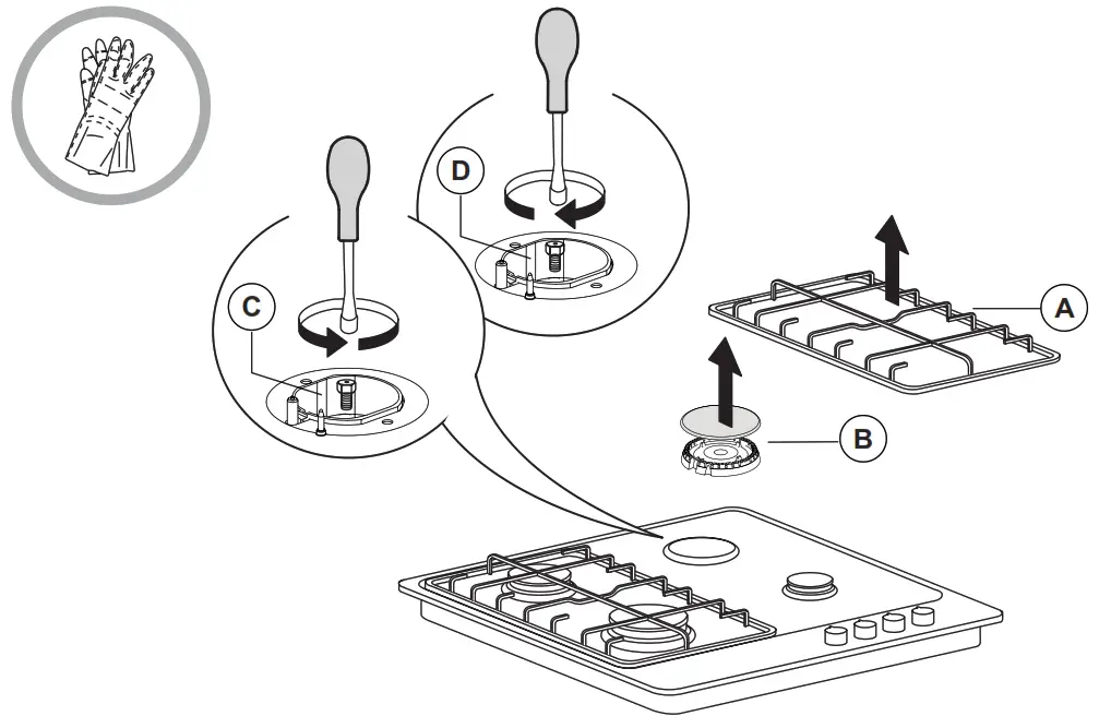 Whirlpool PPH 60P F NB Gas Hob Hotpoint - injector