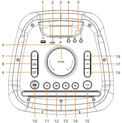 BAUHN APPS-0721 Portable Party Speaker-Contro