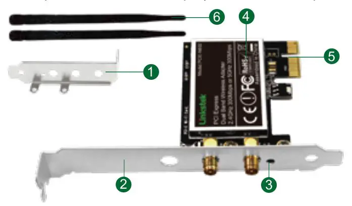 LinksTek PCIE-N600 Dual Band PCIE WIfI Adapter User Manual - Product Overview