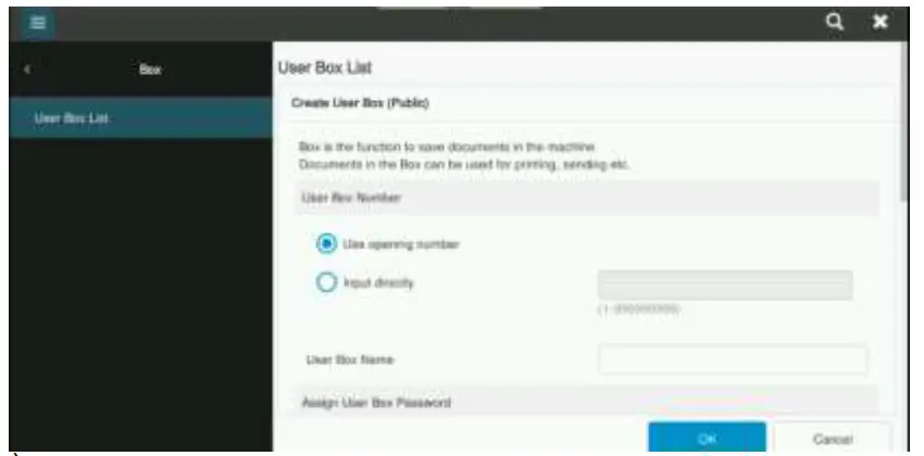 LOFFLER Konica Minolta i-Series User Box Creation and - Creating from the Web Interface