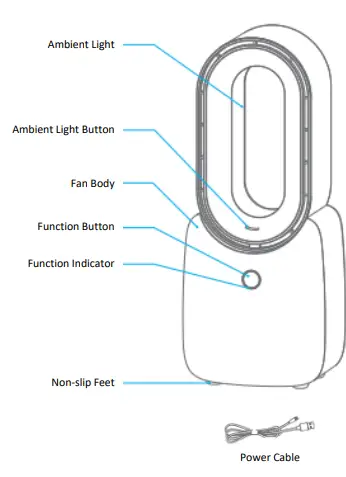 Goldair-GCBDF30-Rechargeable-Bladeless-Desk-Fan-FIG-1