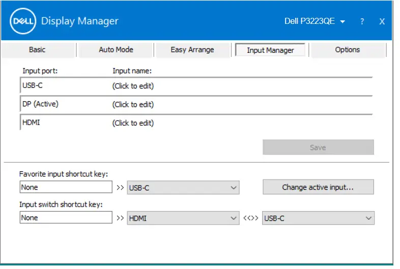 DELL P3223QE Display Manager 10