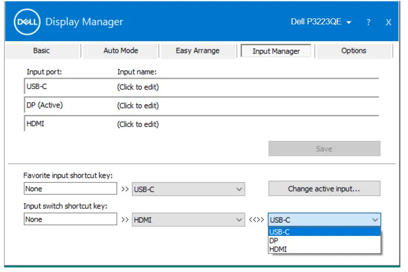 DELL P3223QE Display Manager 11