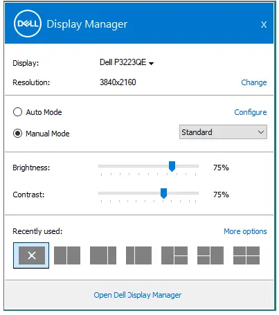 DELL P3223QE Display Manager 3