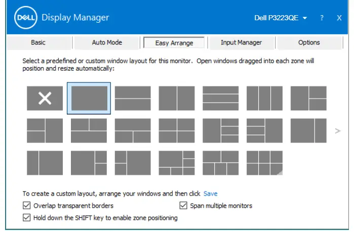 DELL P3223QE Display Manager 9