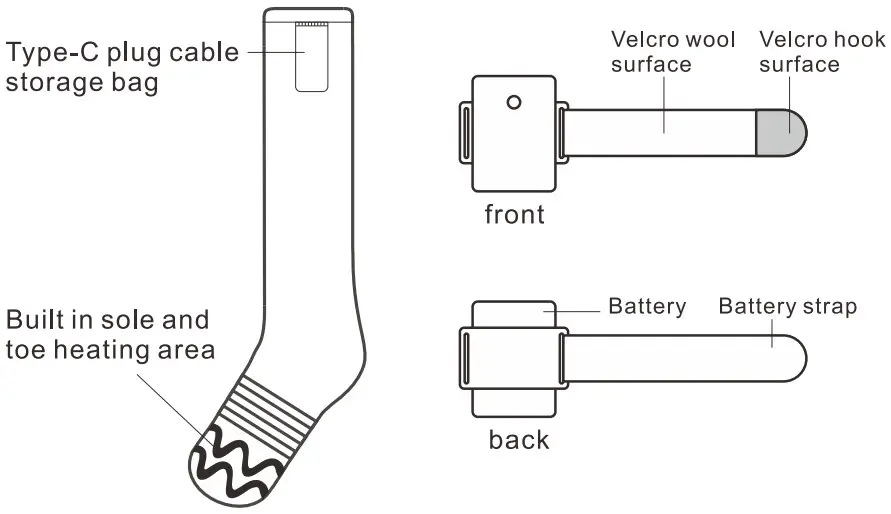 HIRAETHORE SK 01 Electric Heated Socks - Figure 2