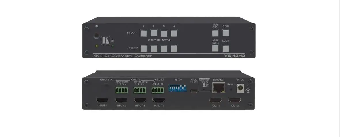 Kramer Vs-42h2 4x2 4k Hdr Hdmi Hdcp 2.2 Matrix Switcher Instructions