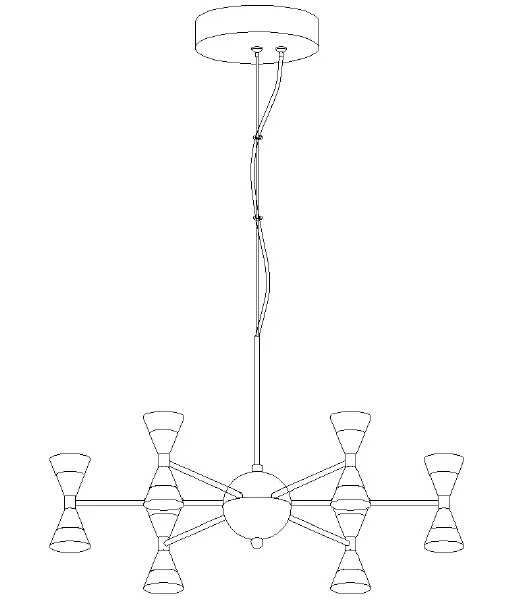 ZEVNI-A04644-24-Inch-Wide-Gold-and-Black-LED-Chandelier-FIG-1