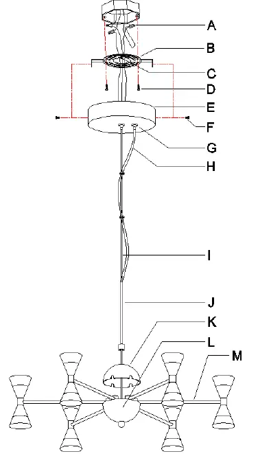 ZEVNI-A04644-24-Inch-Wide-Gold-and-Black-LED-Chandelier-FIG-3