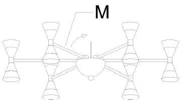 ZEVNI-A04644-24-Inch-Wide-Gold-and-Black-LED-Chandelier-FIG-5